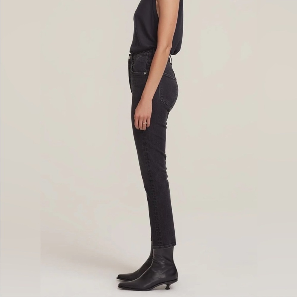 AGOLDE Riley High Rise Straight Crop Jeans Black Sz 29 Premium Elevated Basic